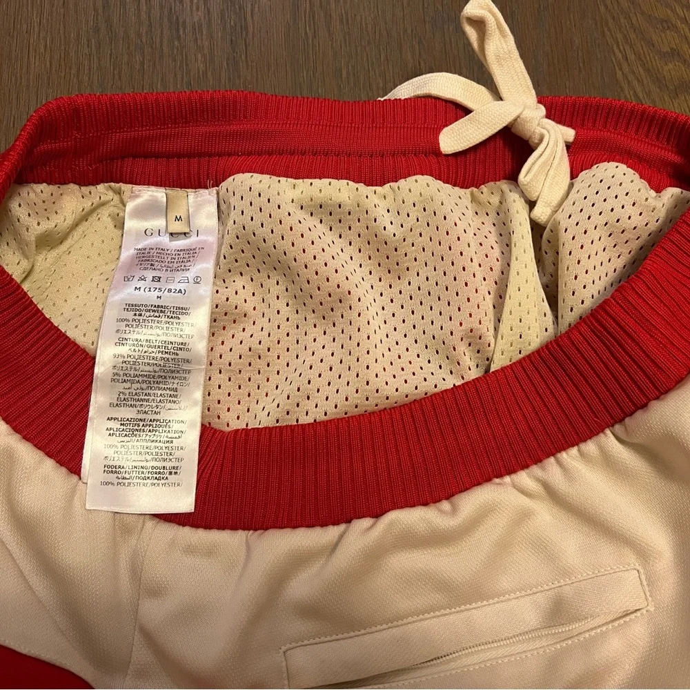 Gucci Red and White Athletic Shorts